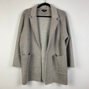 J.CREW Size S Sparkly Sophie Open-front Sweater Blazer Silver K2426